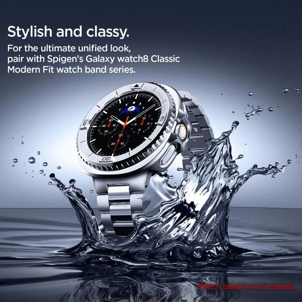 Cornice di Protezione Spigen Tune Pro Pilot per Samsung Galaxy Watch8 Classic, Argento ACS10017