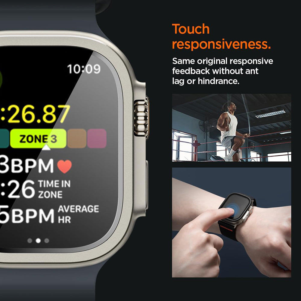 Spigen Tune with Glass Protective Case for Apple Watch Ultra Series, Silver ACS11595