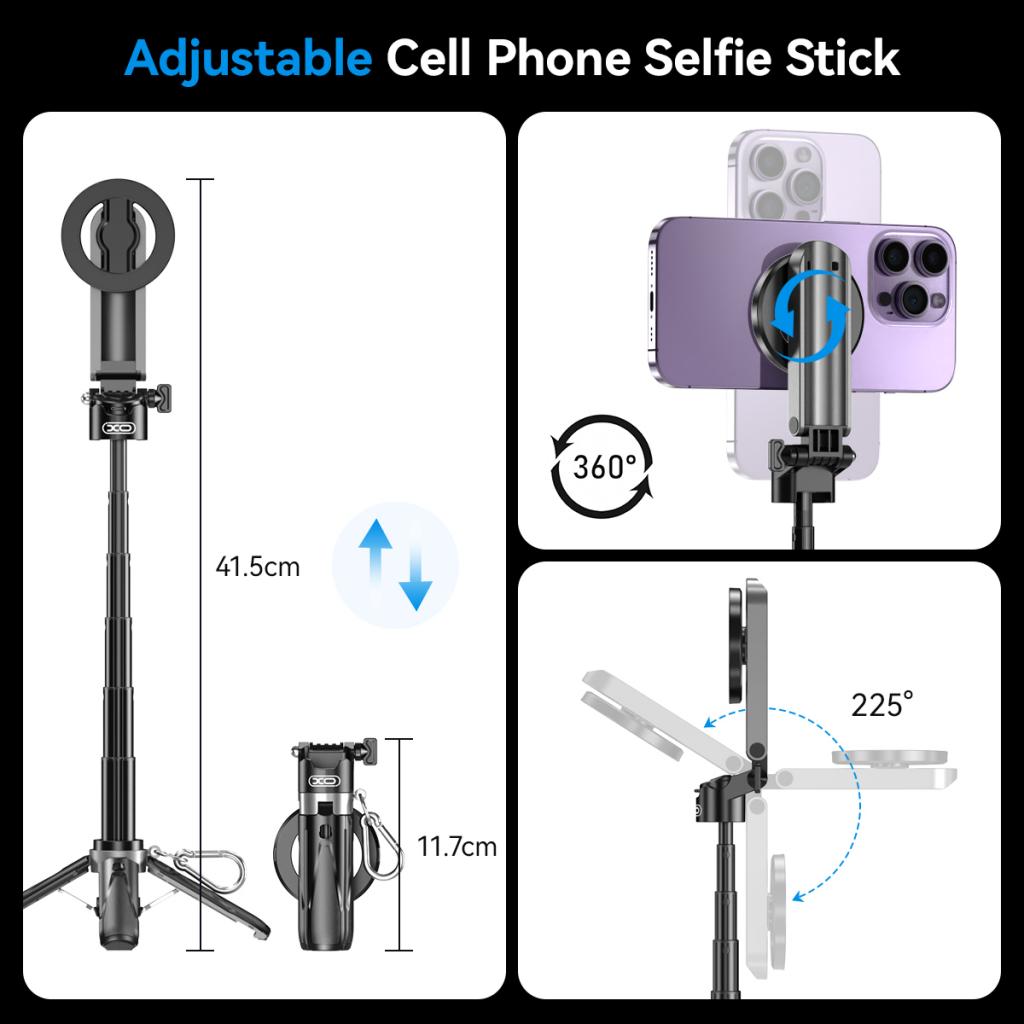 Selfie Stick Bluetooth XO Design SS22, Universale, Nero