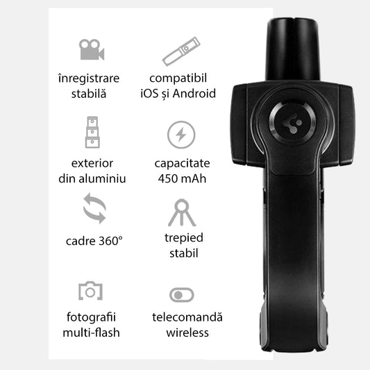 Gimbal Stabilizzatore Spigen S610W Gimbal, Universale, Nero