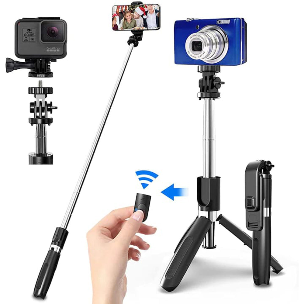 Selfie Stick Bluetooth Techsuit L02, Universale, Nero