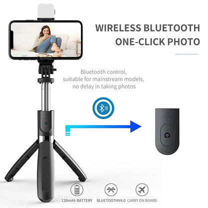 Selfie Stick Bluetooth Techsuit L02s, Universale, Nero