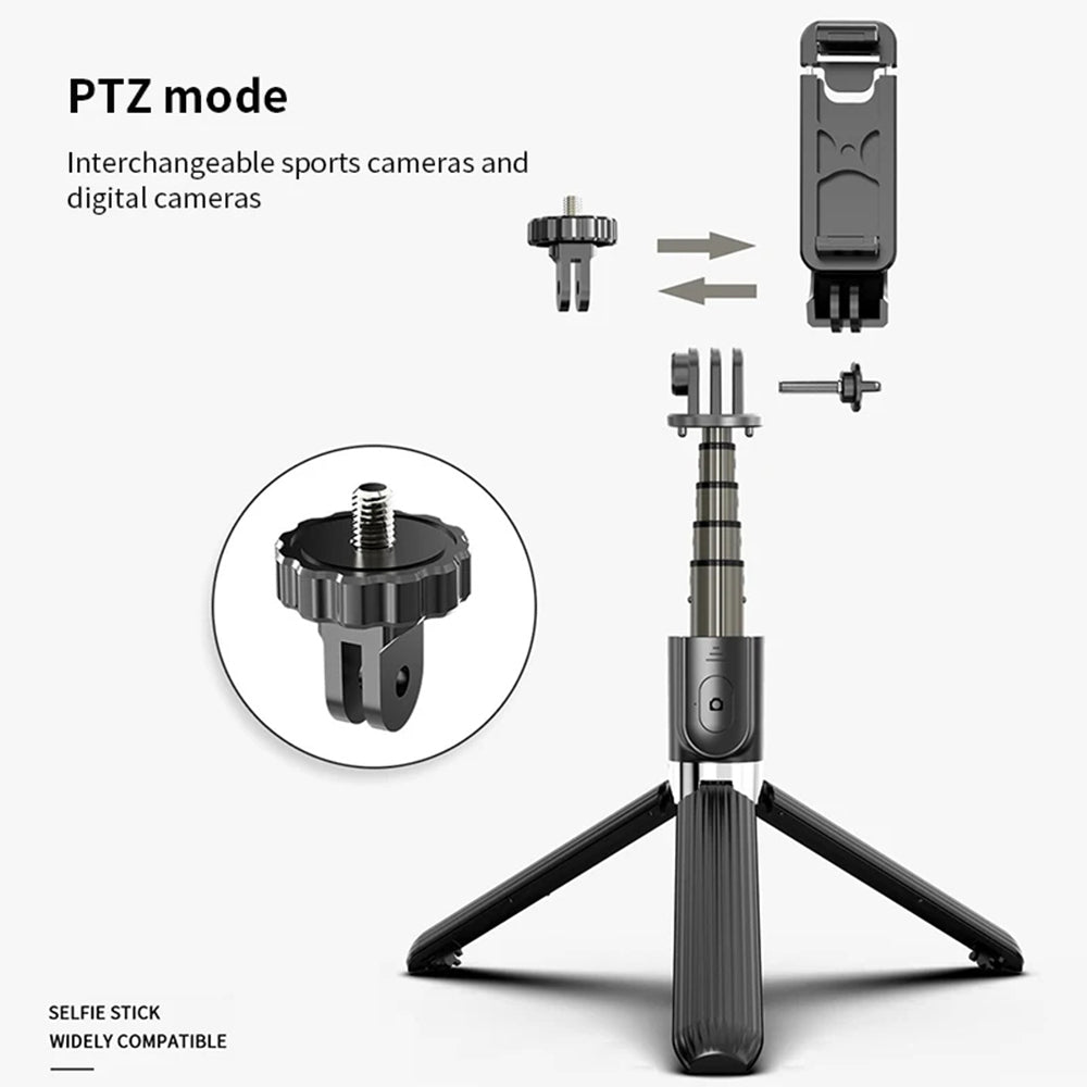 Selfie Stick Bluetooth Techsuit L03, Universale, Nero