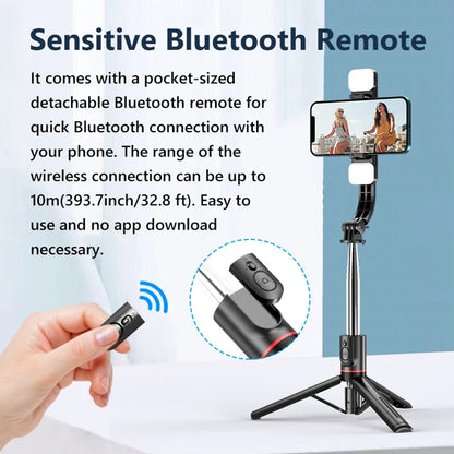 Selfie Stick Bluetooth Techsuit L13d, Universale, Nero