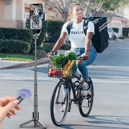 Selfie Stick Bluetooth Techsuit L18sMini, Universale, Nero