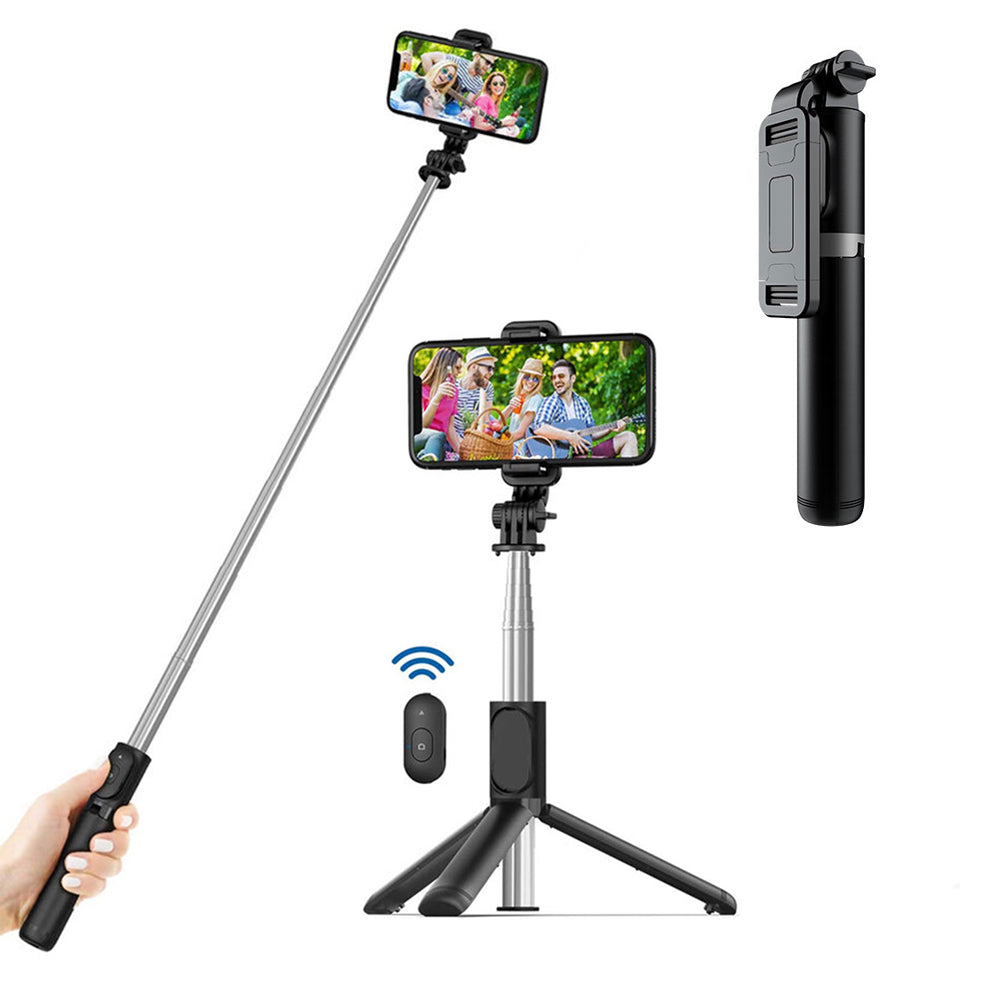 Selfie Stick Bluetooth Techsuit Q01, Universale, Nero