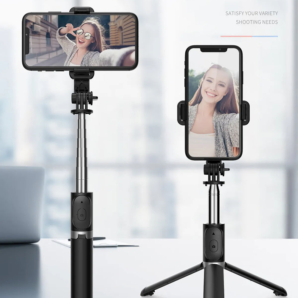 Selfie Stick Bluetooth Techsuit Q02, Universale, Nero