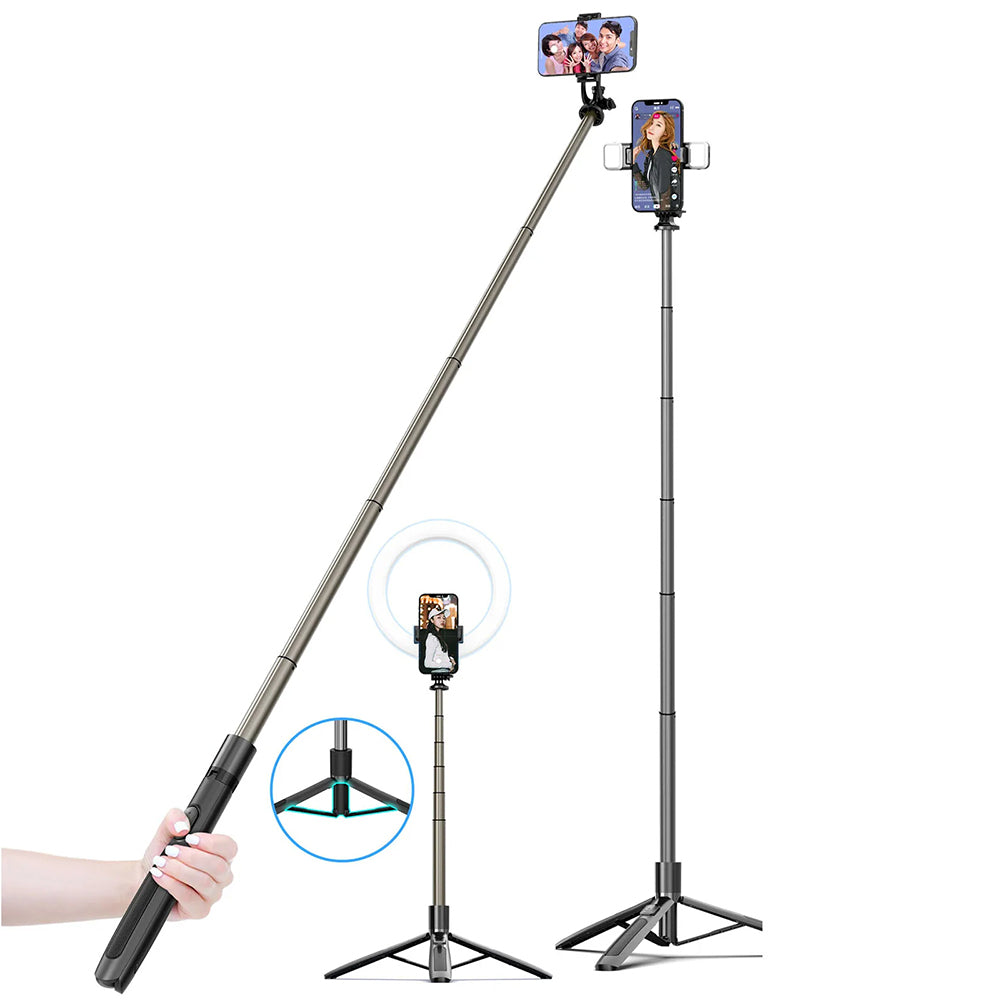 Selfie Stick Bluetooth Techsuit Q06, Universale, Nero