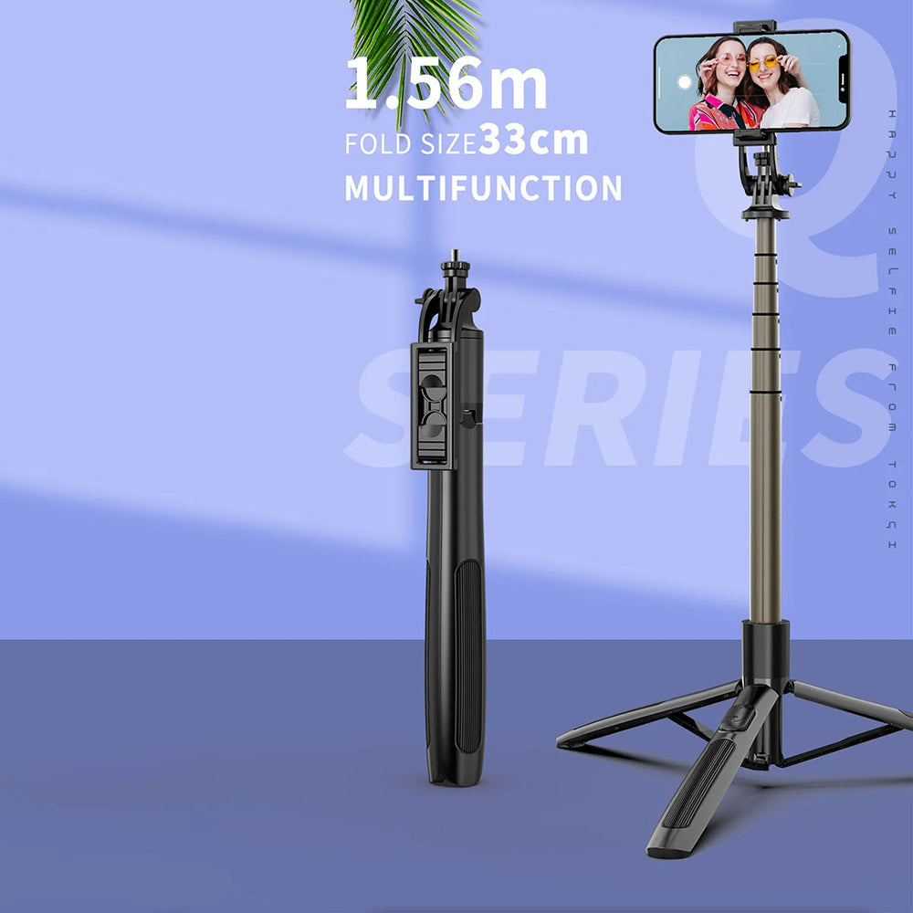 Selfie Stick Bluetooth Techsuit Q06, Universale, Nero