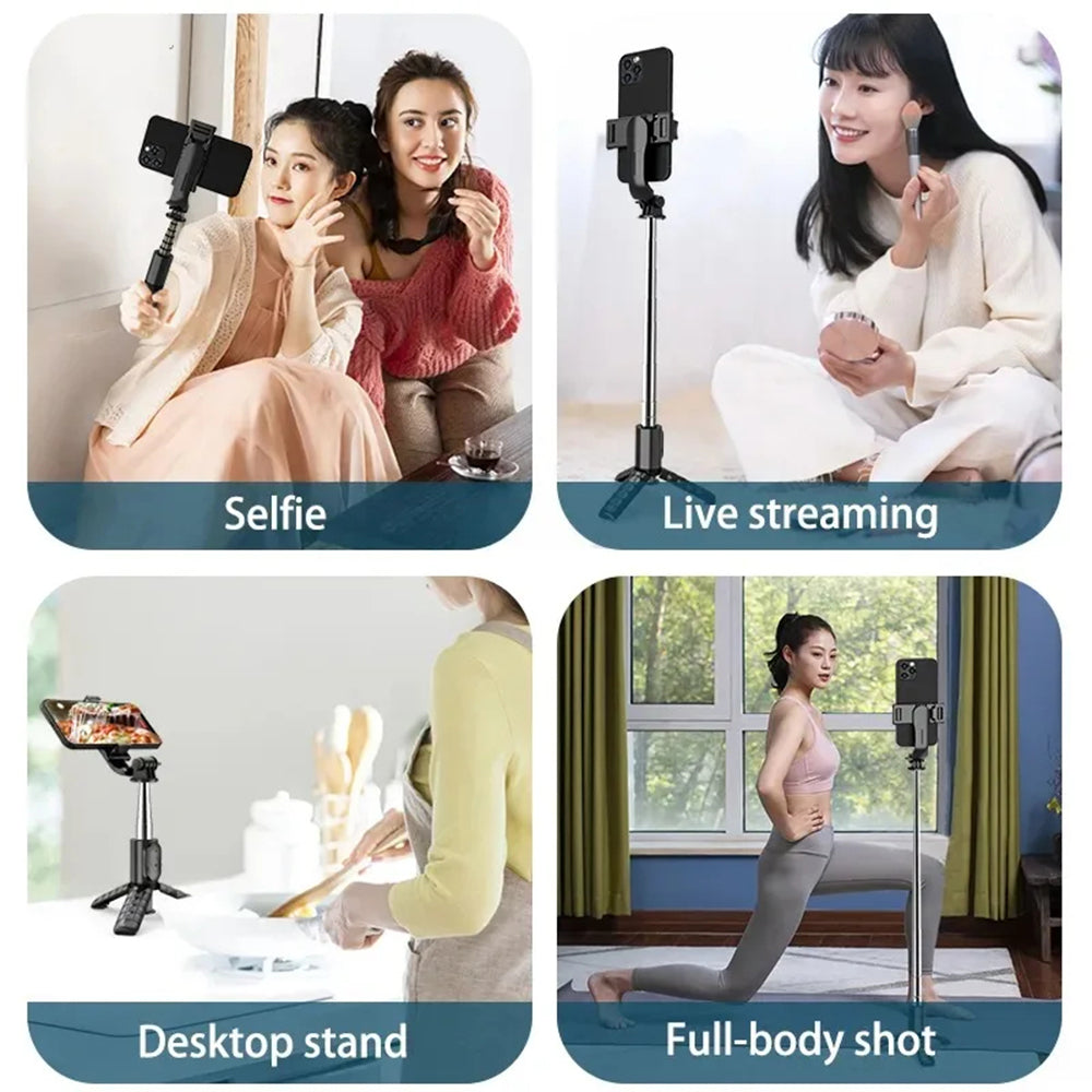 Selfie Stick Bluetooth Techsuit Q10, Universale, Nero