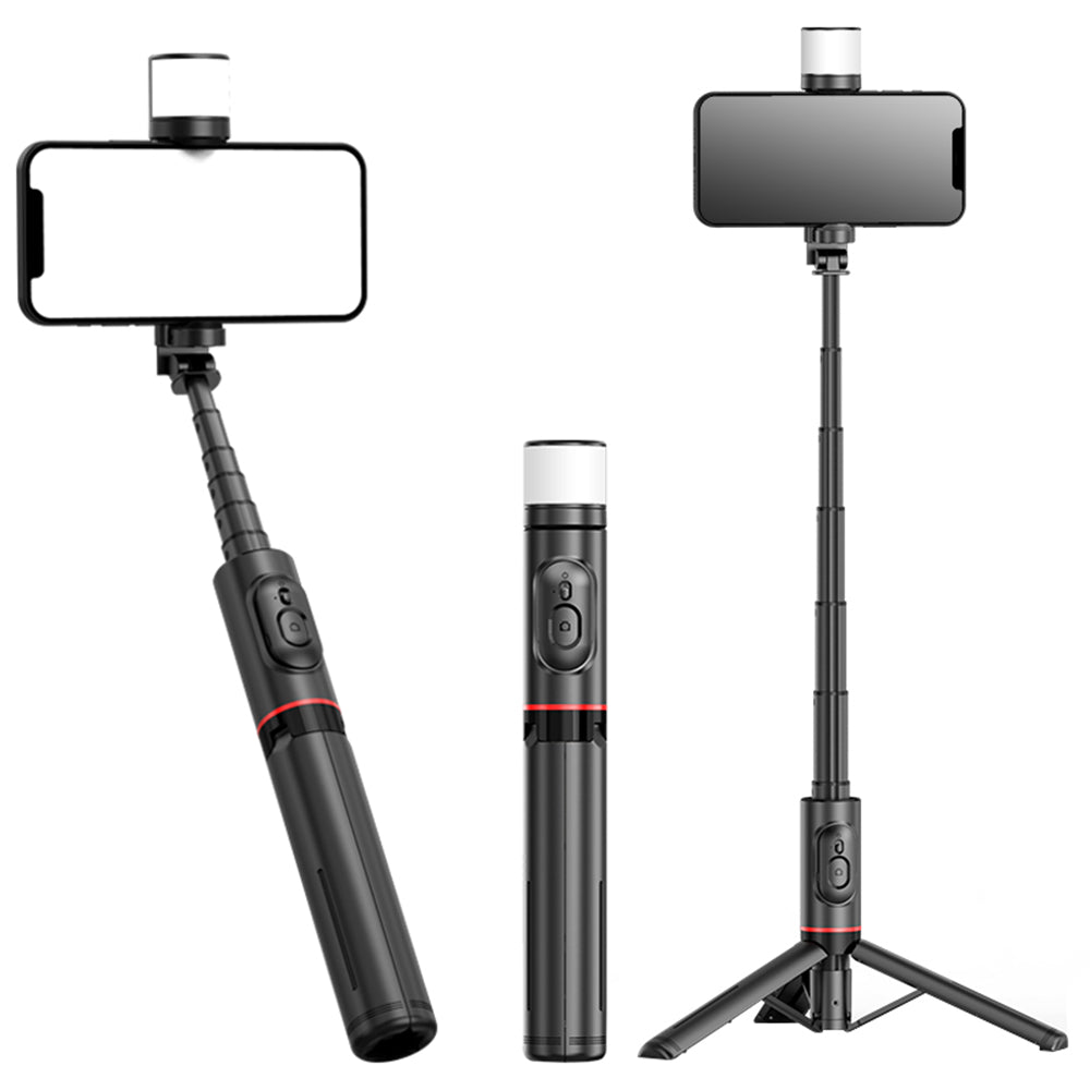 Selfie Stick Bluetooth Techsuit Q12S, Universale, Nero