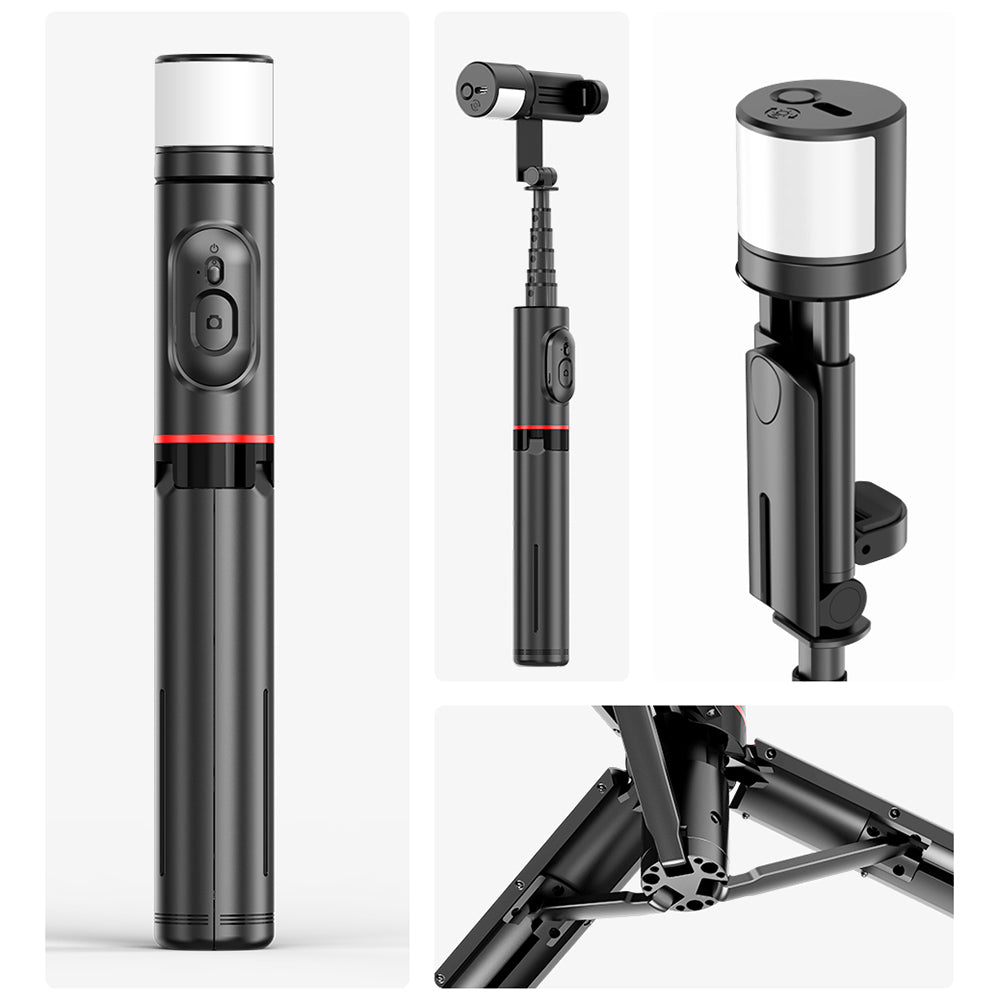 Selfie Stick Bluetooth Techsuit Q12S, Universale, Nero