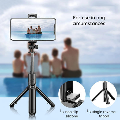 Selfie Stick Bluetooth Techsuit S03, Universale, Nero