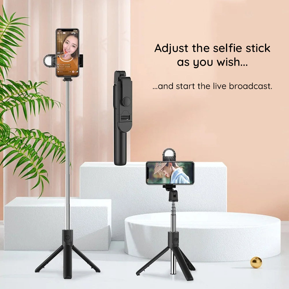 Selfie Stick Bluetooth Techsuit S05-S, Universale, Nero