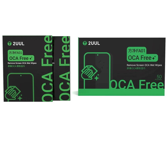 Salviette Umidificate per Pulizia 2UUL FA01 per rimozione Colla OCA / LOCA, Set 50 pezzi