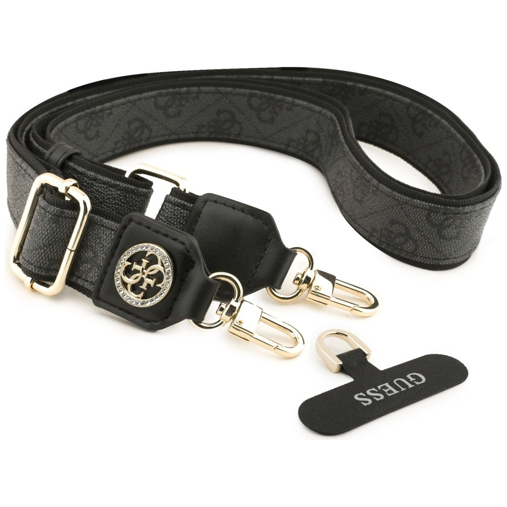 Cordino per Telefono Guess 4G Strass Logo Metallico, Nero