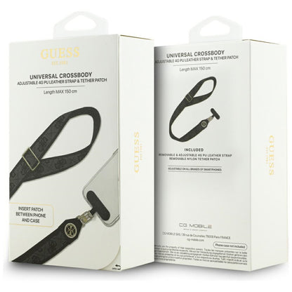 Cordino per Telefono Guess 4G Strass Logo Metallico, Nero