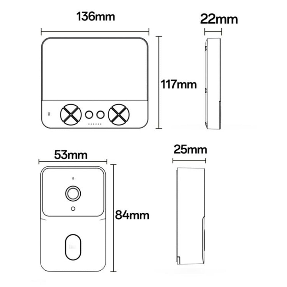 Campanello Yesido KM27, Wi-Fi, 2K, Bianco