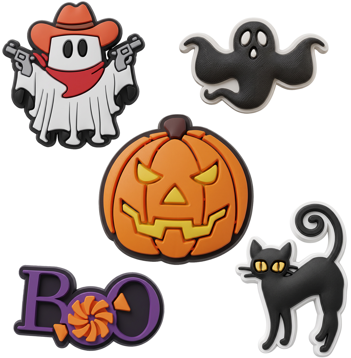 Adesivi 3D OEM Boo per cover di telefono/tablet, set da 5 pezzi, multicolore