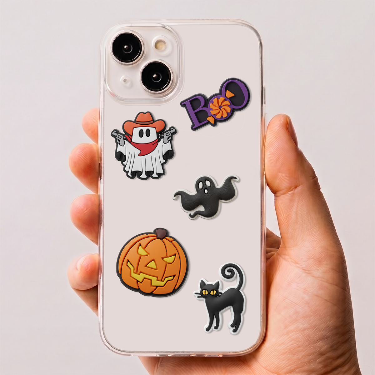 Adesivi 3D OEM Boo per cover di telefono/tablet, set da 5 pezzi, multicolore
