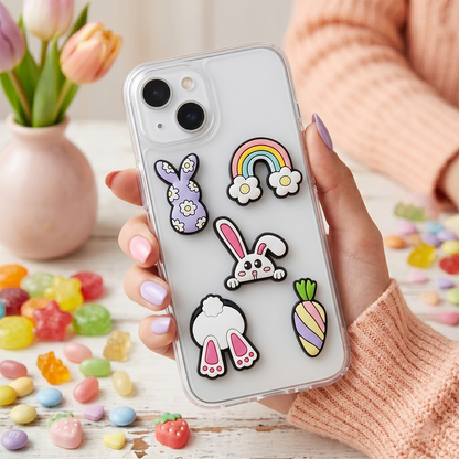 Sticker 3D OEM Bunny per Custodia Telefono / Tablet, Set 5 pezzi, Multicolore