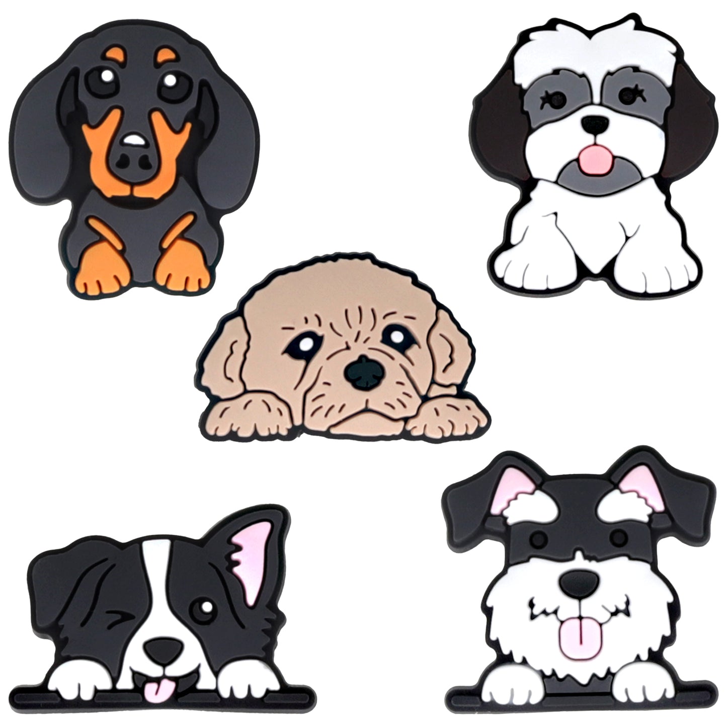 Sticker 3D OEM Dog per Custodia Telefono / Tablet, Set da 5 pezzi, Multicolore
