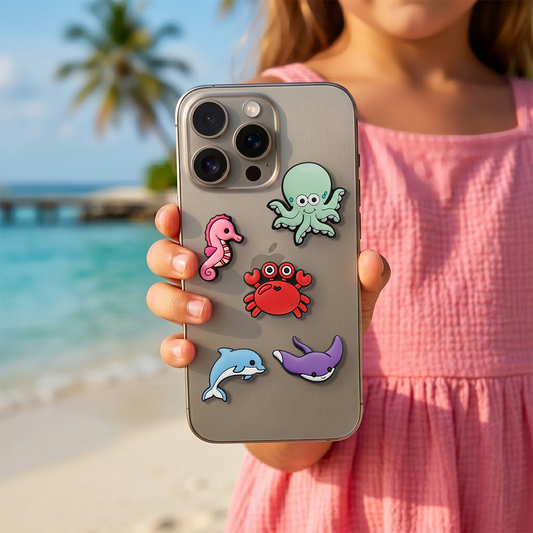 Sticker 3D OEM Ocean per Custodia Telefono / Tablet, Set da 5 pezzi, Multicolore