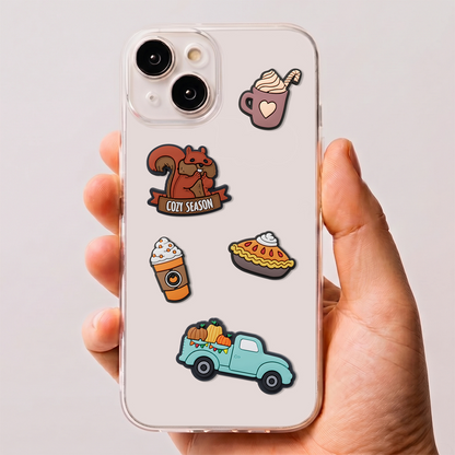 Adesivi 3D OEM Pumpkin Spice per cover di telefono/tablet, set da 5 pezzi, multicolore