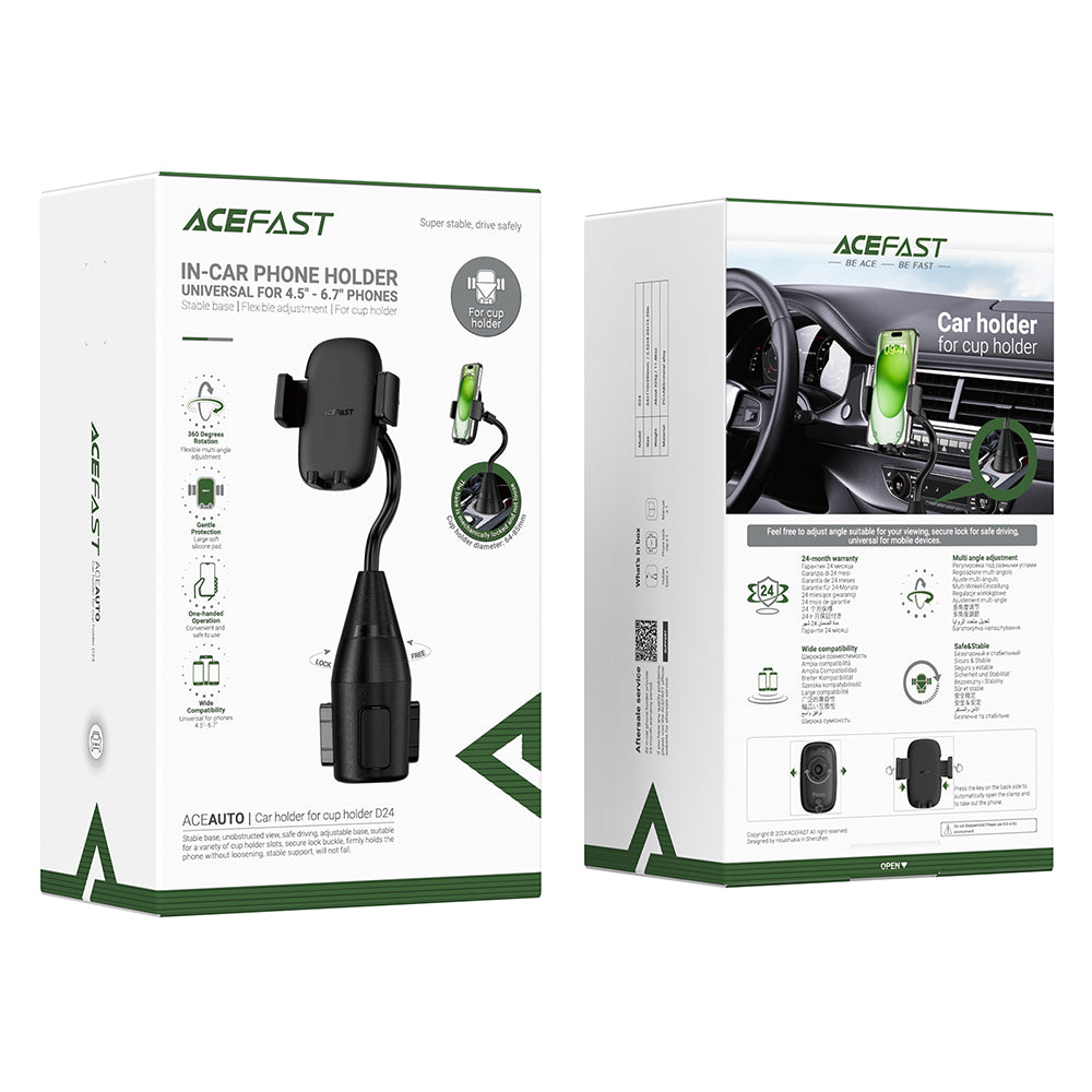 Supporto Auto Acefast D24, 4.5inch - 6.7inch, Nero