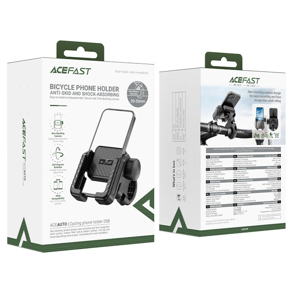 Supporto Bicicletta Motocicletta Acefast D58, 4.7 pollici - 6.9 pollici, Nero