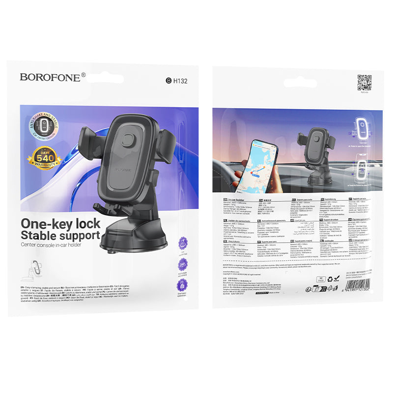 Supporto Auto Borofone BH132 Follower, 4.5 pollici - 7 pollici, Nero