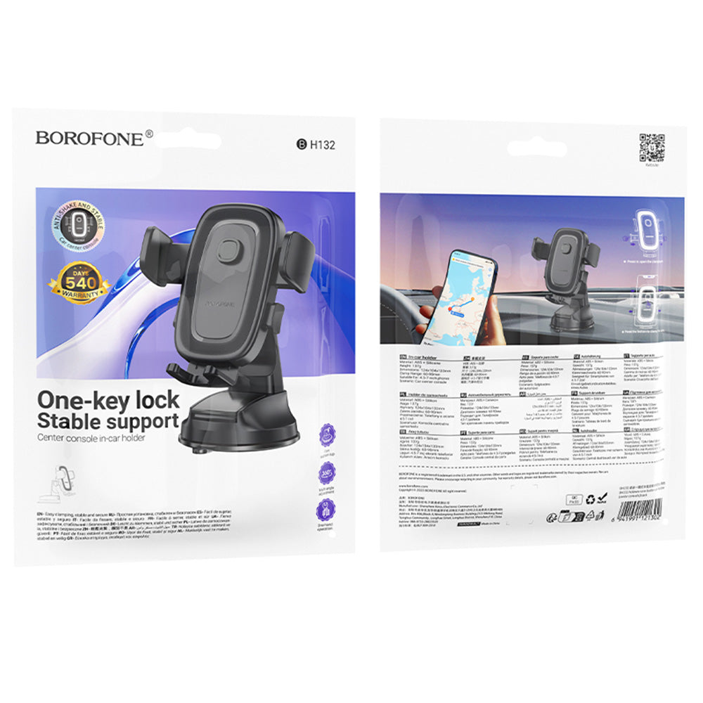 Supporto Auto Borofone BH132 Follower, 4.5 pollici - 7 pollici, Nero