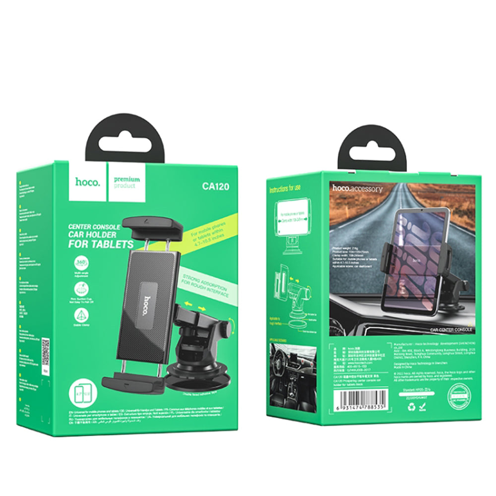 Supporto Auto HOCO CA120 per Telefono / Tablet, 4.7 pollici - 10.5 pollici, Nero