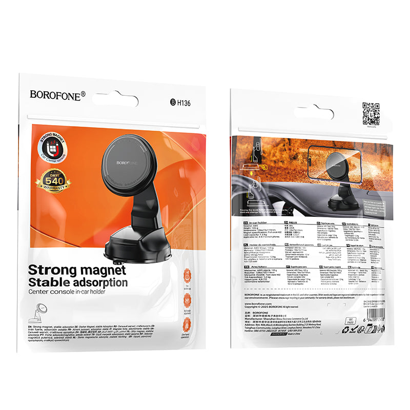 Borofone BH136 Parker Magnetic Car Mount, 4.5inch - 7inch, Black