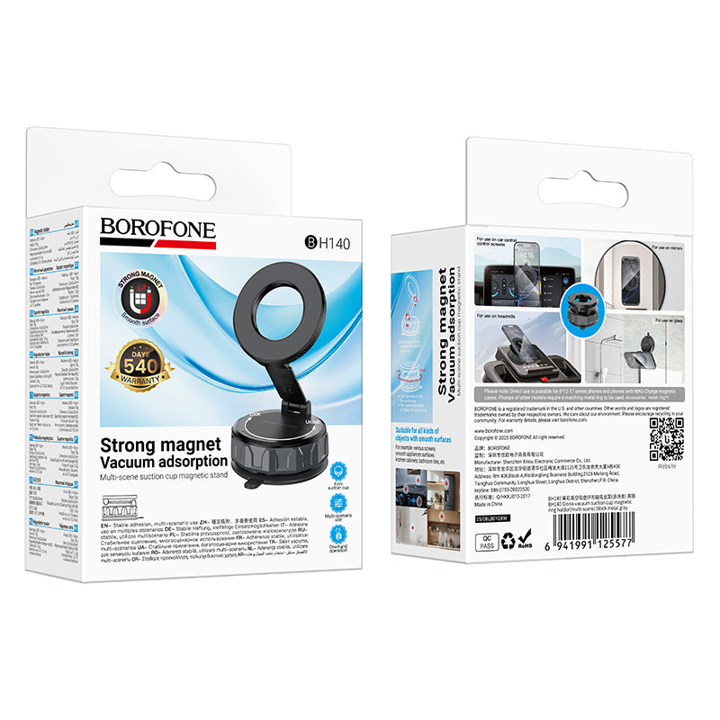 Supporto Auto Magnetico Borofone BH140 Gloria, 4.5 pollici - 7 pollici, Nero