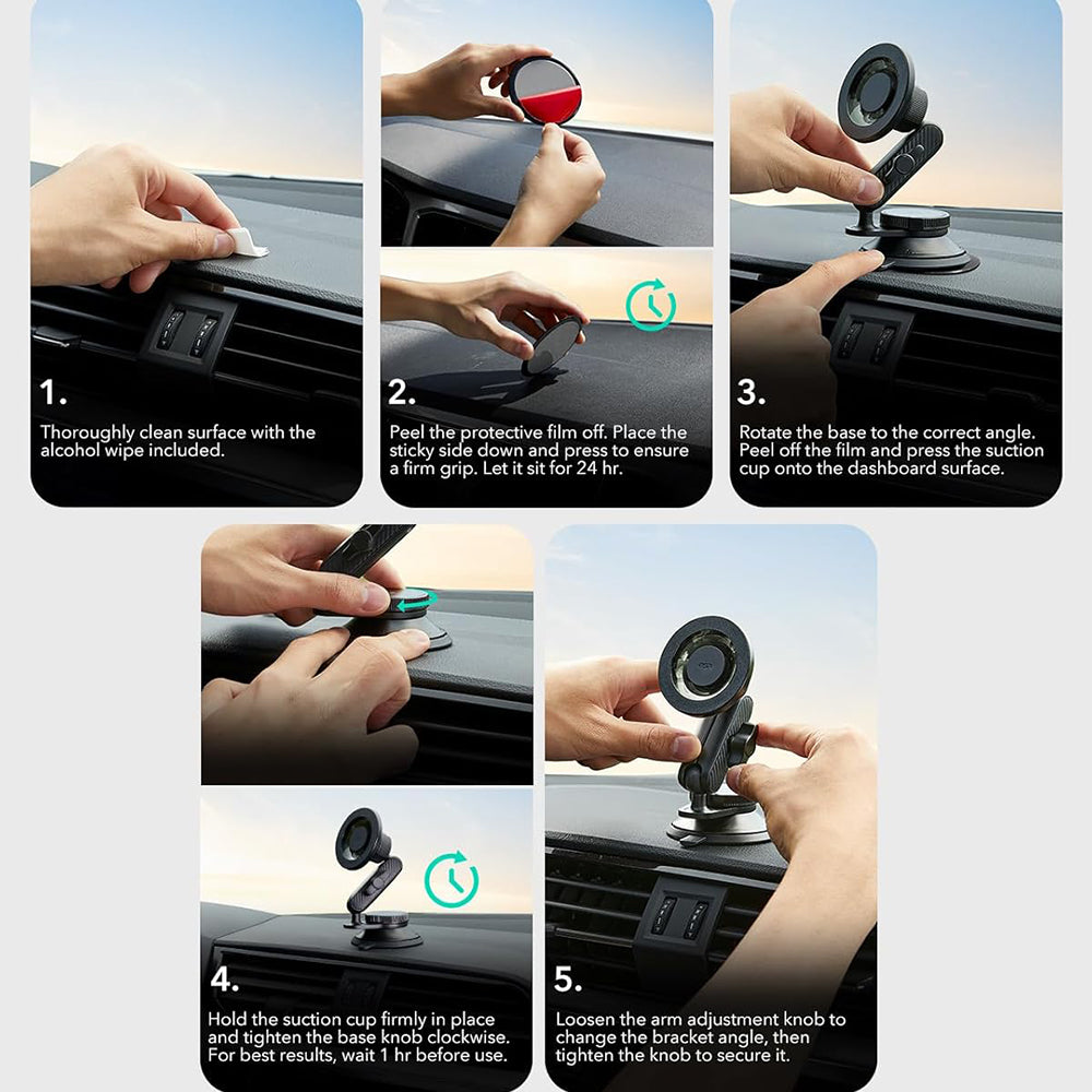 Supporto Auto Magnetico ESR OmniLock Dash, Universale, Nero