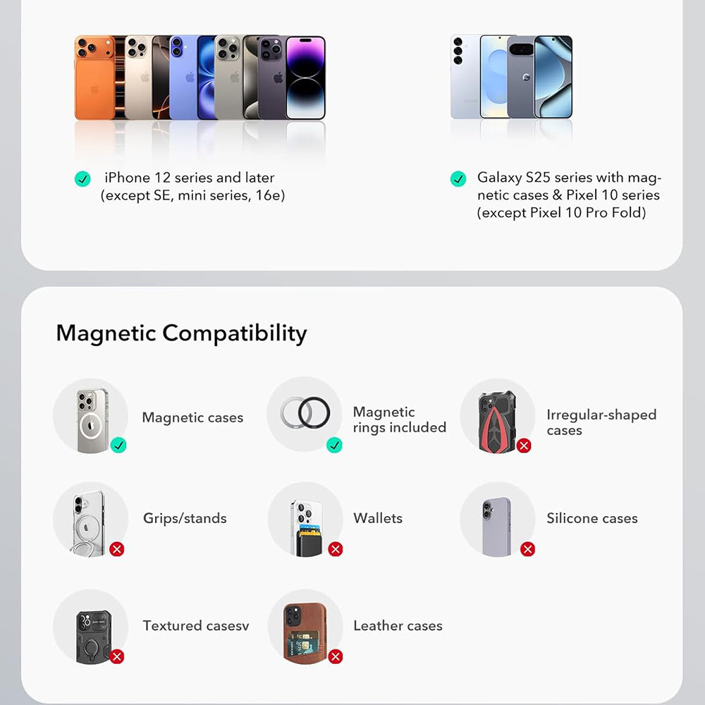 Supporto Auto Magnetico ESR OmniLock Dash, Universale, Nero