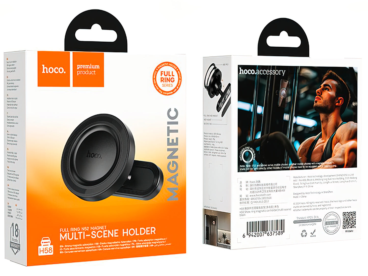 Supporto Auto Magnetico HOCO H58, 4.5inch - 7inch, Nero