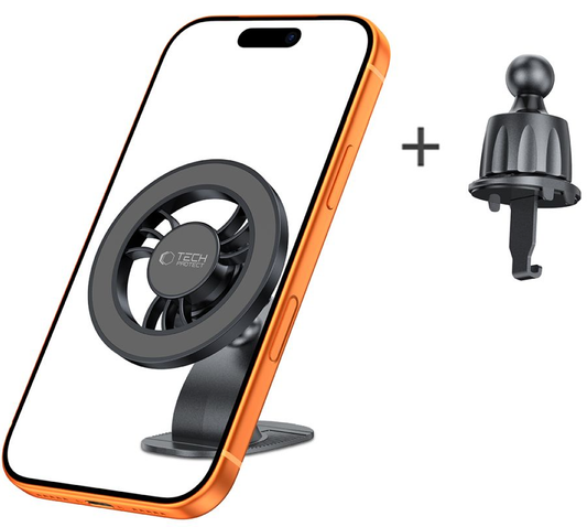 Supporto Auto Magnetico Tech-Protect N56 2in1 II, Universale, Nero