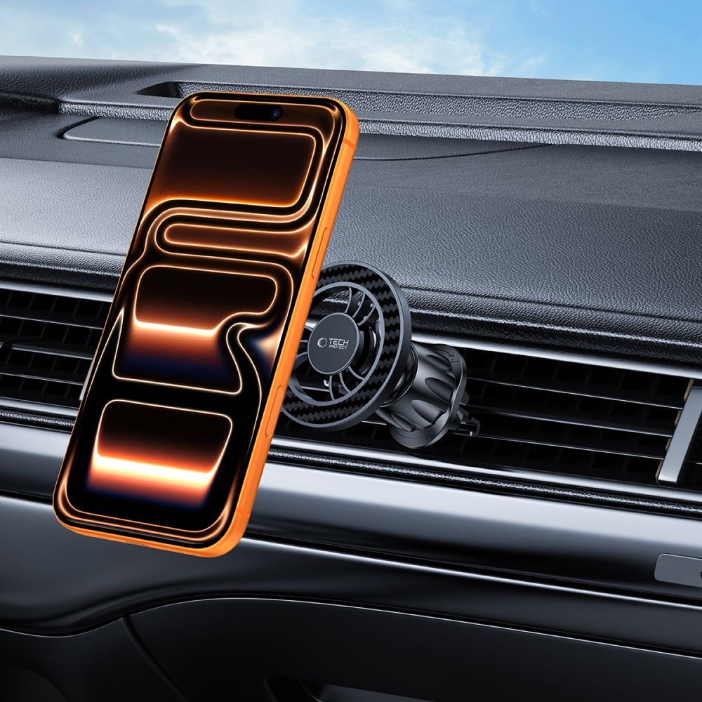 Supporto Auto Magnetico Tech-Protect N56 Carbon Vent, Universale, Nero