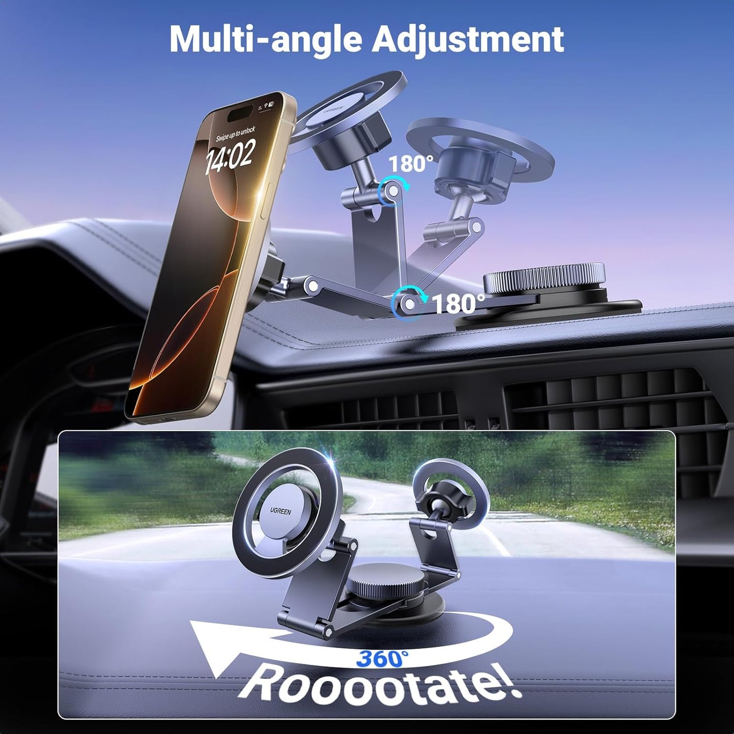 Supporto Auto Magnetico UGREEN LP865, Universale, Nero