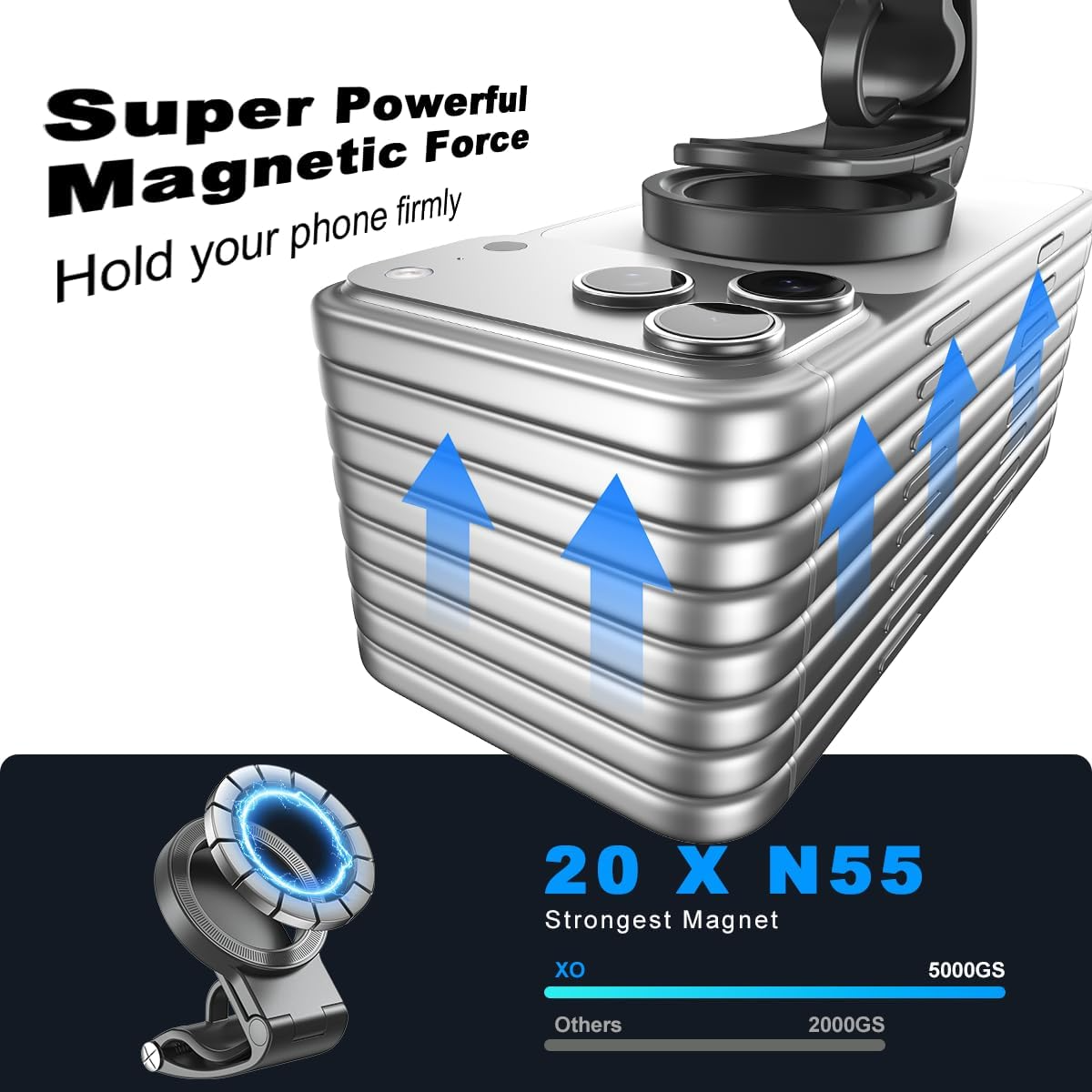 Supporto Auto Magnetico XO Design C191, Universale, Nero
