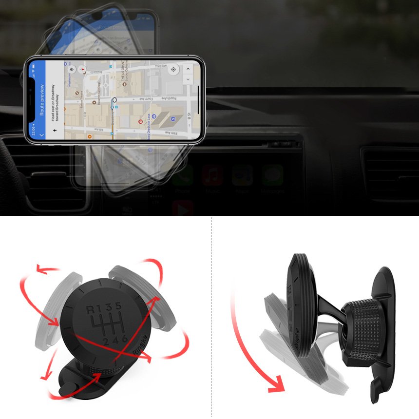 Supporto Auto Magnetico Ringke Gear, Universale, Nero