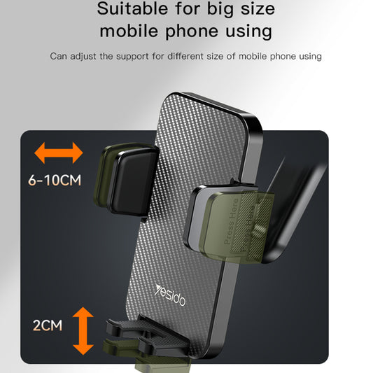 Yesido C173 Car Holder, 4.7inch - 7.2inch, Black