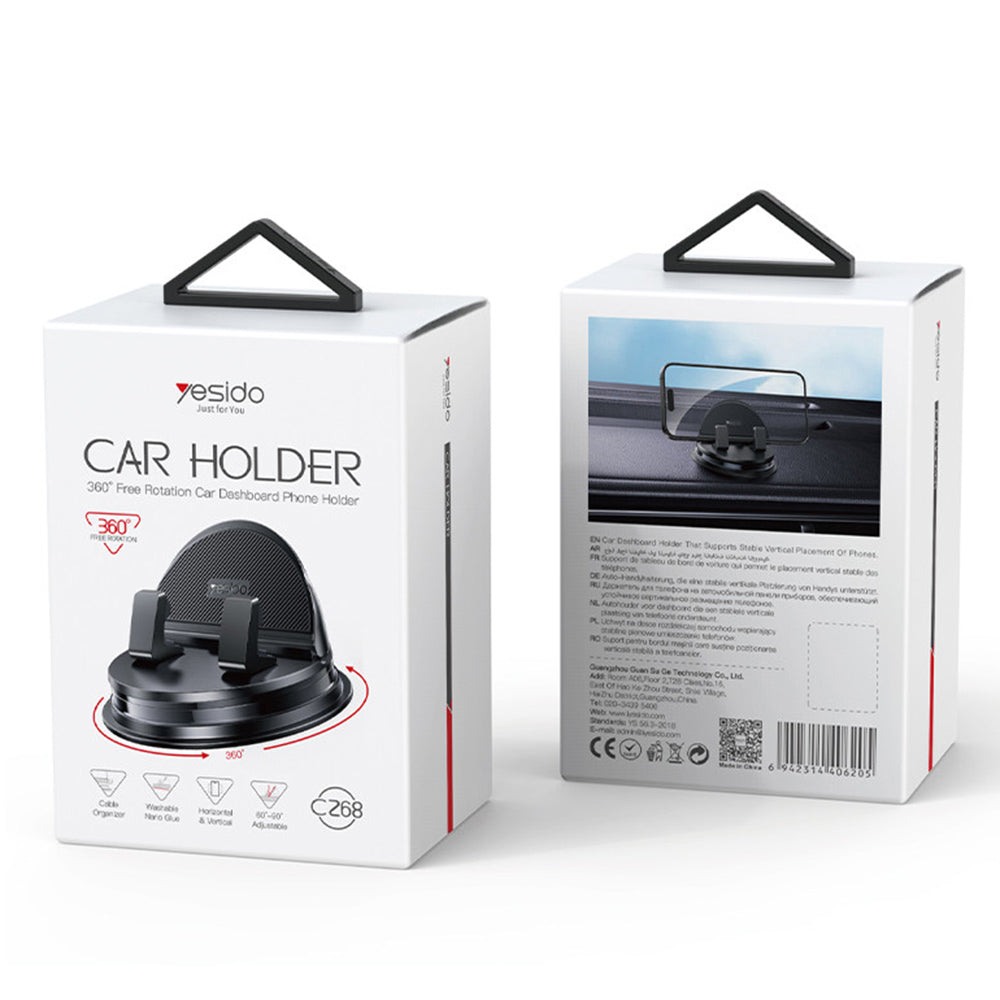 Supporto Auto Yesido C268, 4inch - 8inch, Nero