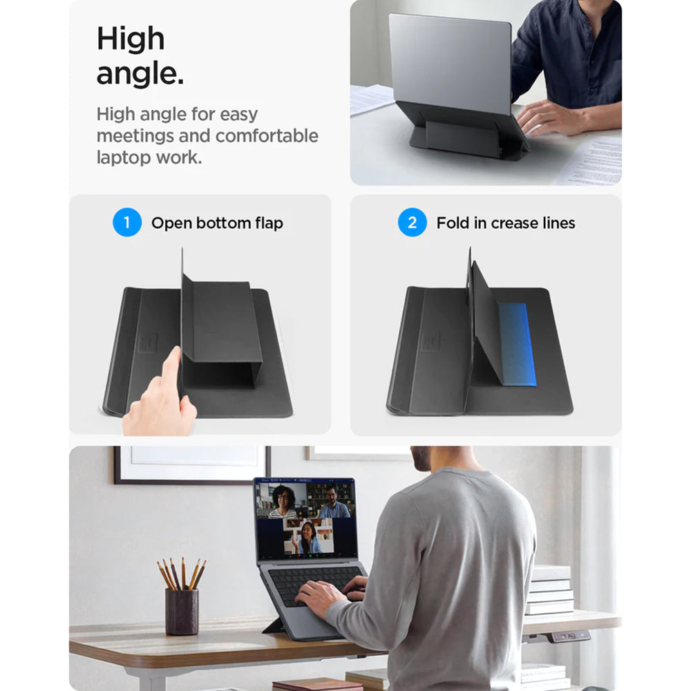 Supporto Spigen Slim Fold LD201-S7 per Laptop max. 14 pollici, Nero AMP11116
