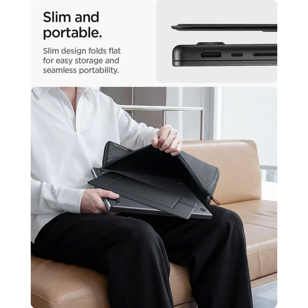 Supporto Spigen Slim Fold LD201-S7 per Laptop max. 14 pollici, Nero AMP11116
