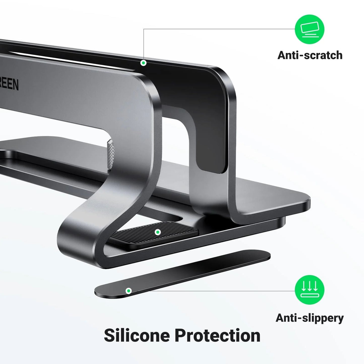 Supporto Verticale UGREEN LP258 per Laptop con spessore 12mm - 26mm, Argento