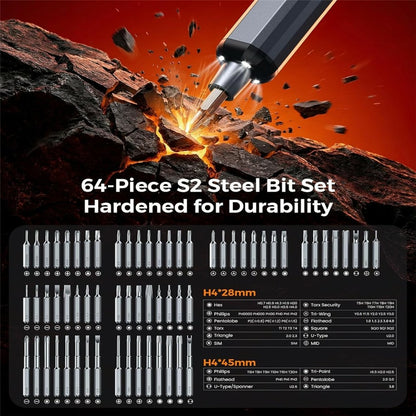 Axth Electric Screwdriver, 76in1, Gray