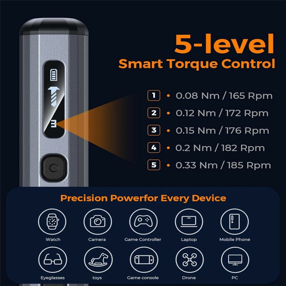 Axth Electric Screwdriver, 76in1, Gray